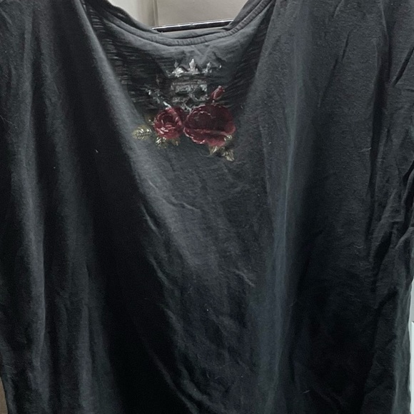 Women's Black and Red Graphic Top - Picture 2 of 5